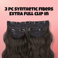 Load image into Gallery viewer, Invisible 3 pc Clip In Synthetic Hair Fiber